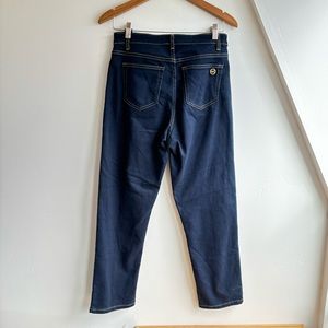 MICHAEL KORS womens Jeans Dark Wash Skinny Metal Logo Sz 8